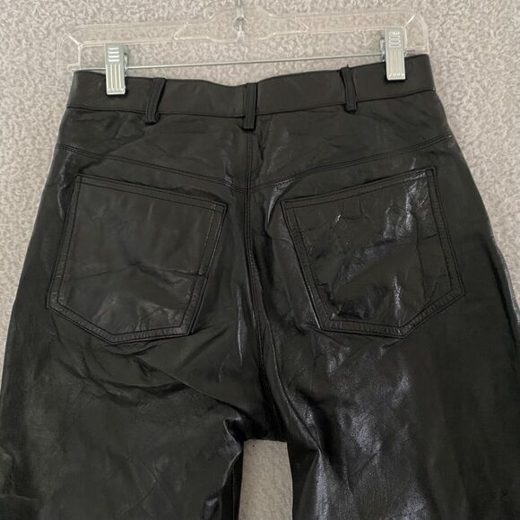 Schott Sportwear Woman Genuine Leather Pants Bottom‎ 28 Black 5 Pocket Used - Picture 6 of 11